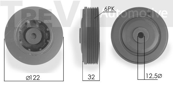 TREVI AUTOMOTIVE Piedziņas skriemelis, Kloķvārpsta PC1085